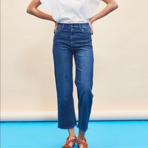 Mishka Argentina ankle straight legs jeans medium washed raw hems women size 25